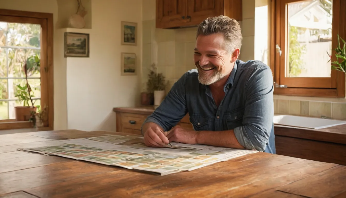 A homeowner reviewing remodel plans at a kitchen table in the Vallejo area